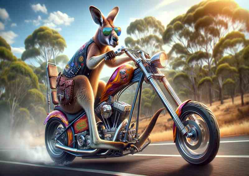 Kangaroo Riding a Chopper