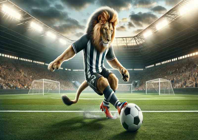Lion Playing Soccer