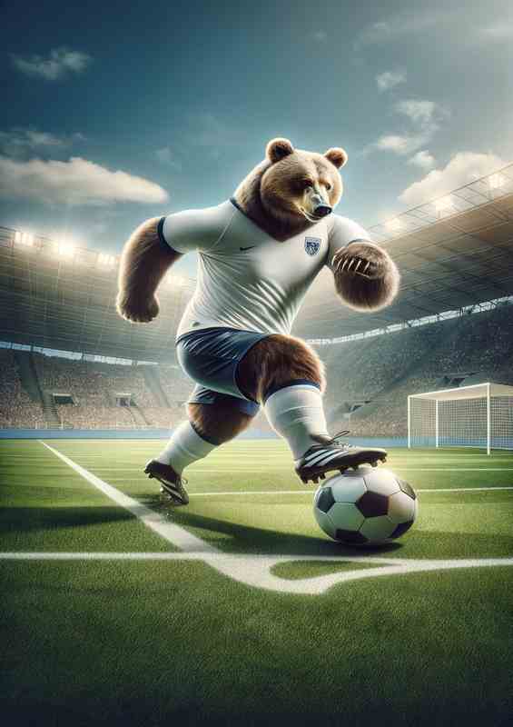 Bear Playing Soccer football