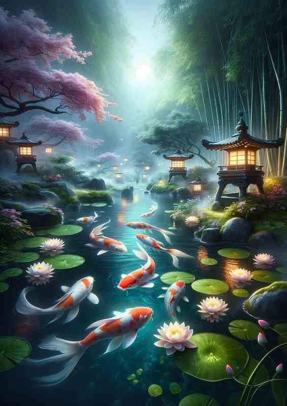 Koi Harmony Metal Poster