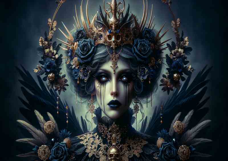 Gothic Fantasy Queen with Dark Crown