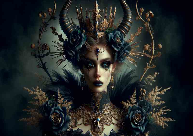 Gothic Fantasy Queen with Dark roses