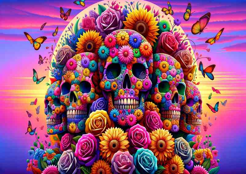 Vibrant Life Death Mosaic