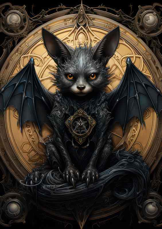 A bat sitting
