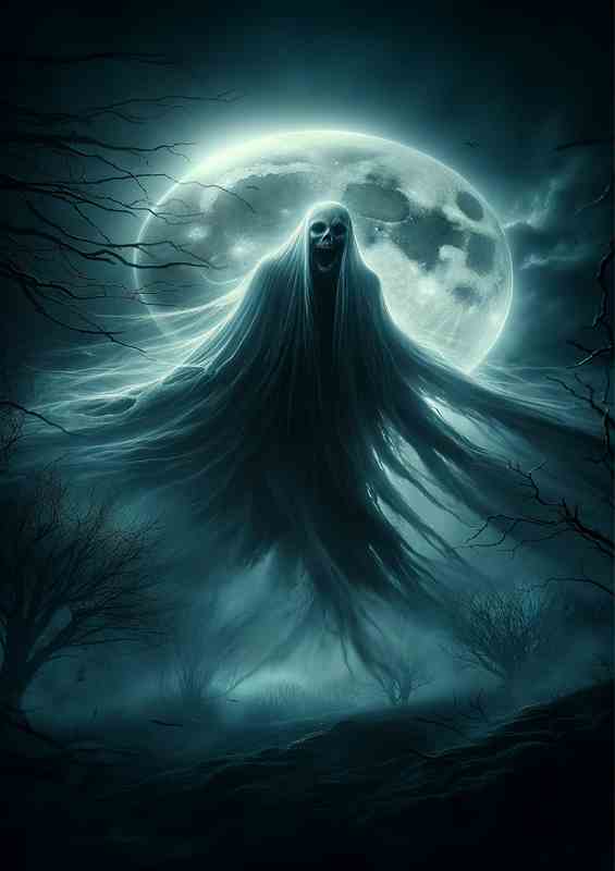 Spectral Ghost in Moonlit Night detailed spectral ghost