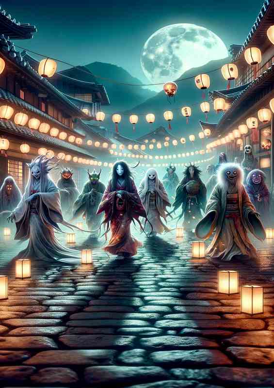 Yokai Ethereal Creatures Metal Poster
