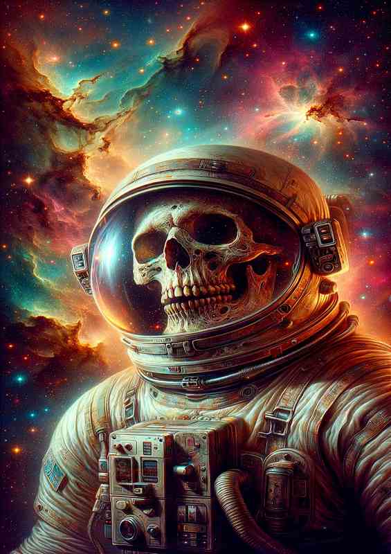 Stellar Skull Astronaut Interstellar Journey Art