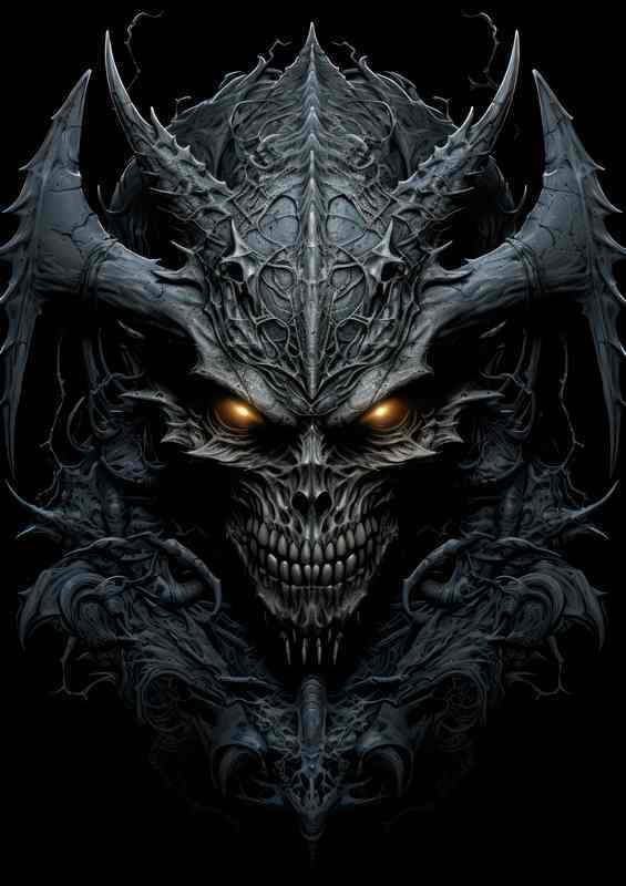 A black Dragon with fire yellow eyes