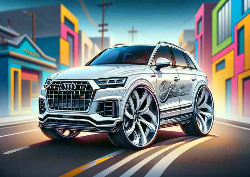 Audi Q7 4x4 styl ewith white paint