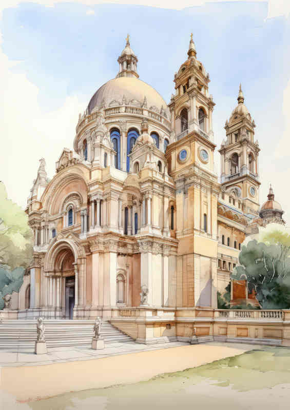 Saint pauls chruch in kent in a nice watercolour tone