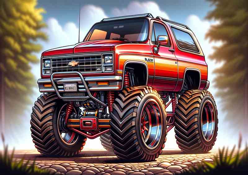 Chevrolet Blazer 4x4 style in red orange