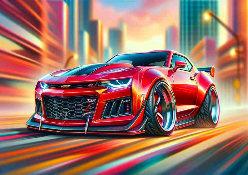 Chevrolet Camaro Z with rece red paint