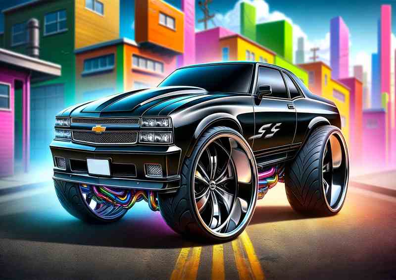 Chevrolet Monte Carlo SS style in black cartoon