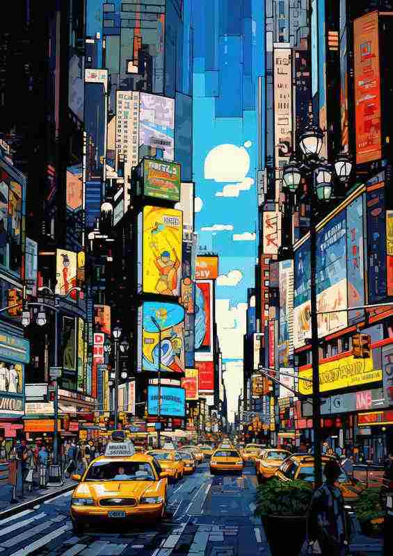 Times square cabbies looking out for fares