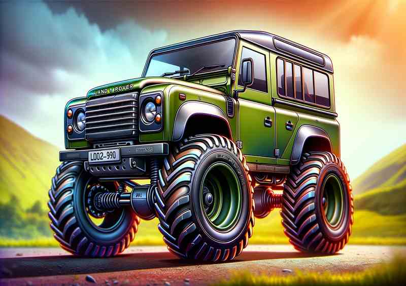 Defender style extremely exaggerated in green