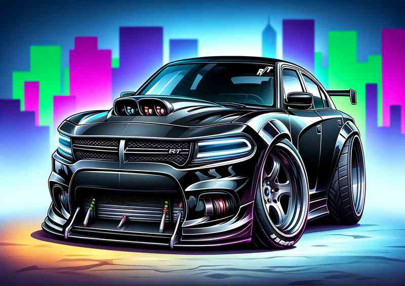 Dodge Charger RT stylebig wheels in black