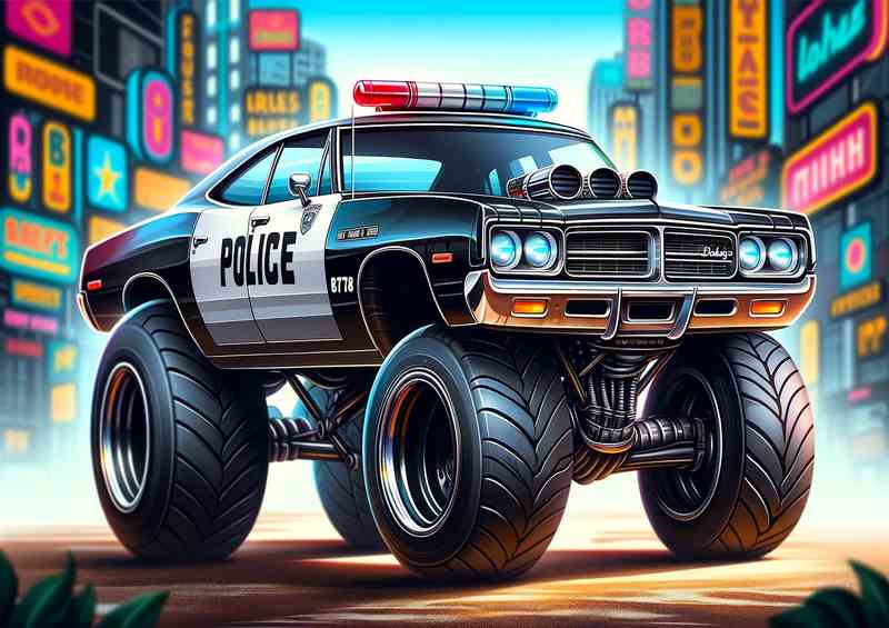 Dodge Monaco police style cartoon car