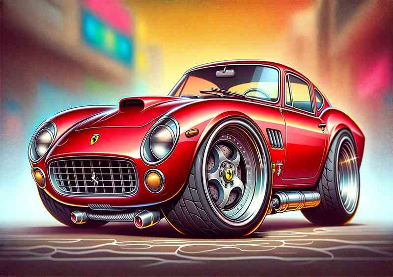 Ferrari 250 GT Cali-Style Metal Poster (Red)
