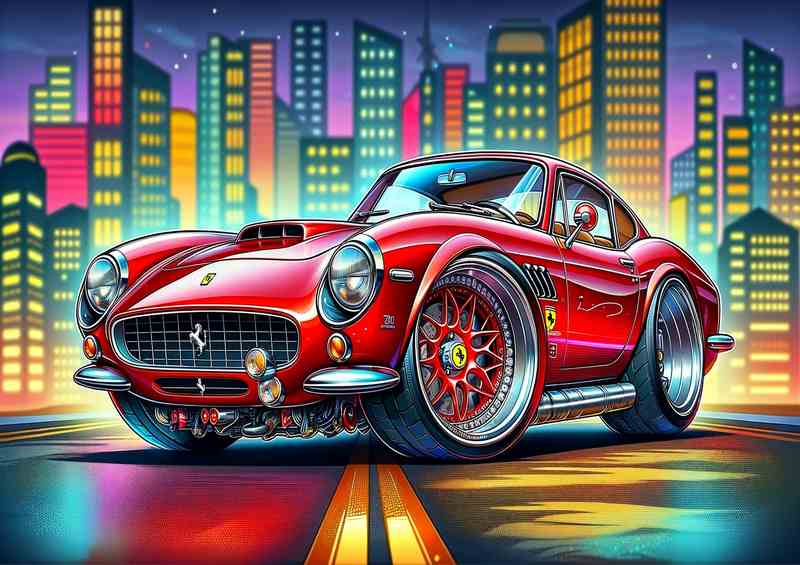 Ferrari 250 GT California Red Metal Poster