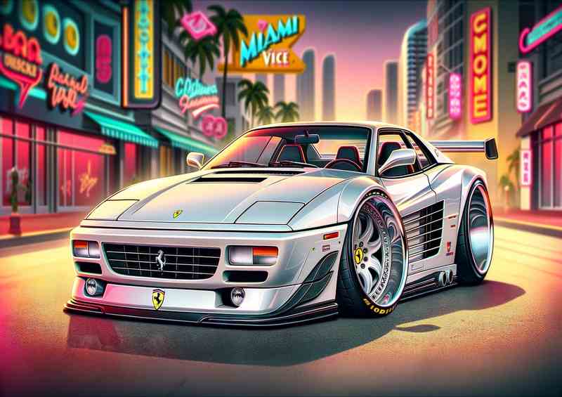 Ferrari Testarossa style painted in white