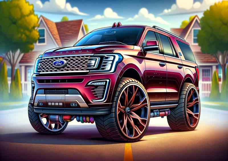 Ford Expedition with extremely exaggerated features