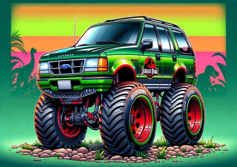 Ford Explorer style in green with big wheels