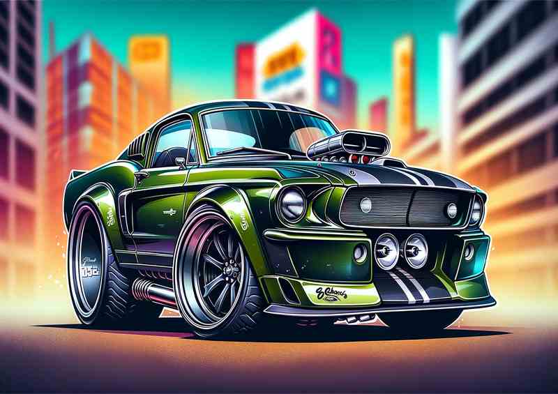 Ford Mustang GT Fastback style in green