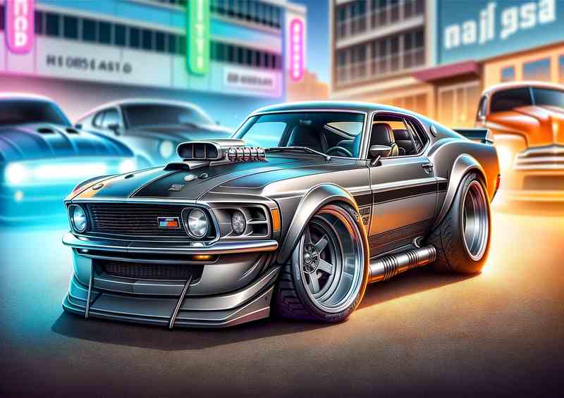 Ford Mustang Mach in silver style