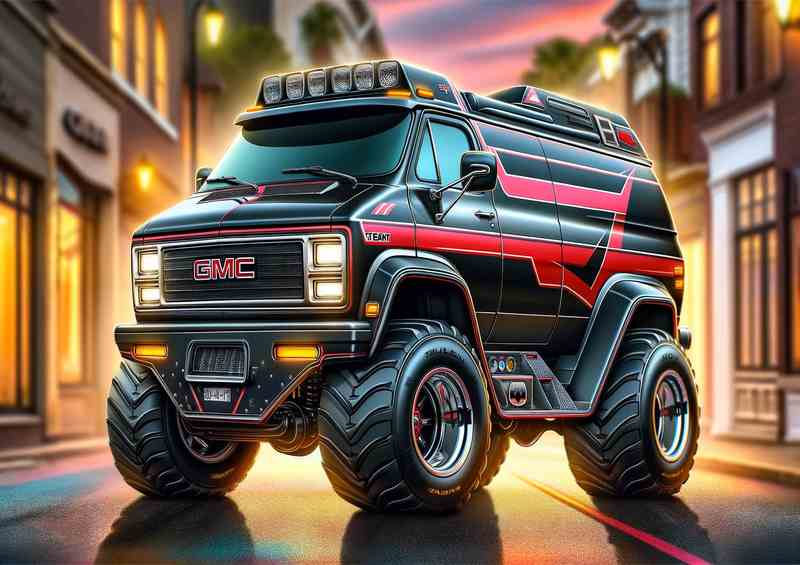 GMC Vandura 4x4 black van style big wheels