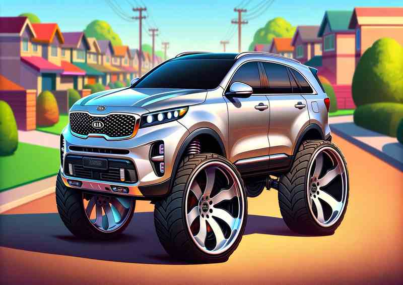Kia Sorento Silver Metal Poster