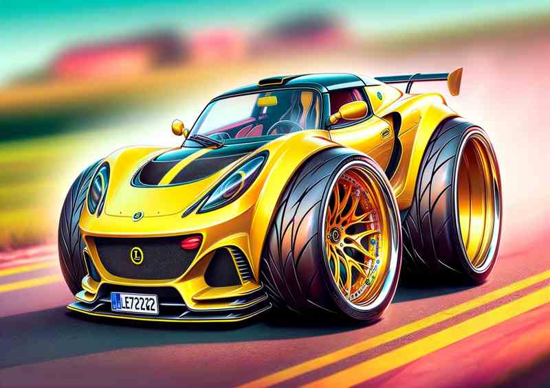 Extreme Yellow Cartoon Metal Poster