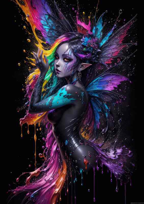 Fairy with fabulous colours splash art