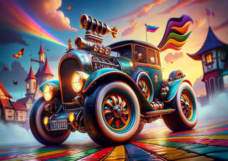 Rat rod style with extremely exaggerated features