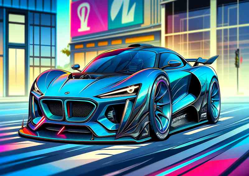 Rimac C Two Style Blue Poster