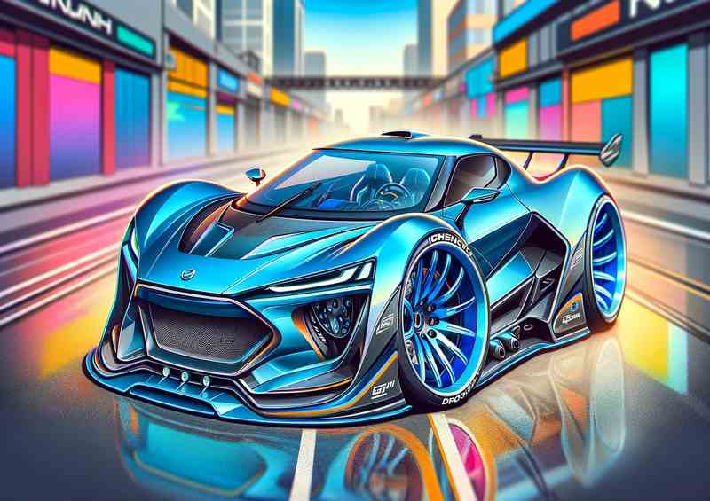 Rimac C Two style with big wheels cartoon