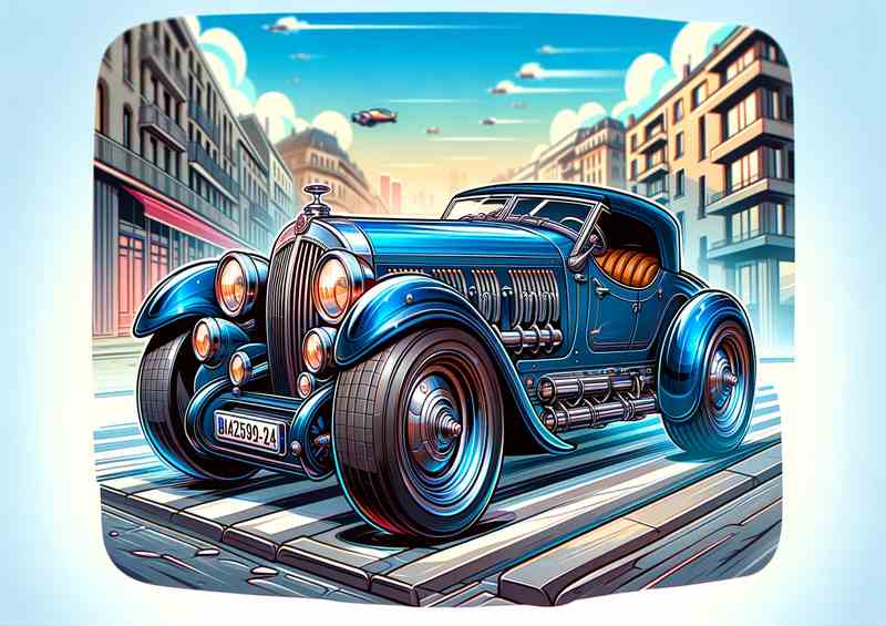 Exaggerated Talbot Lago T150C Blue