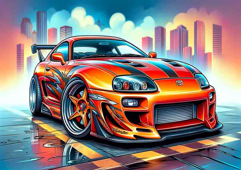 Toyota Supra inspired by the car in orange