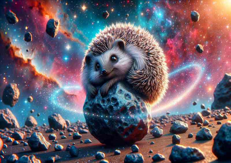 Cosmic Hedgehog Rolling on a Meteorite