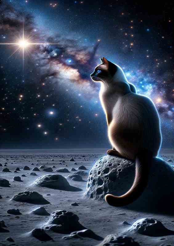 Interstellar Siamese Cat Contemplating a Star Cluster