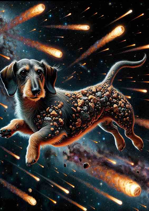 Space Dachshund Chasing Comets
