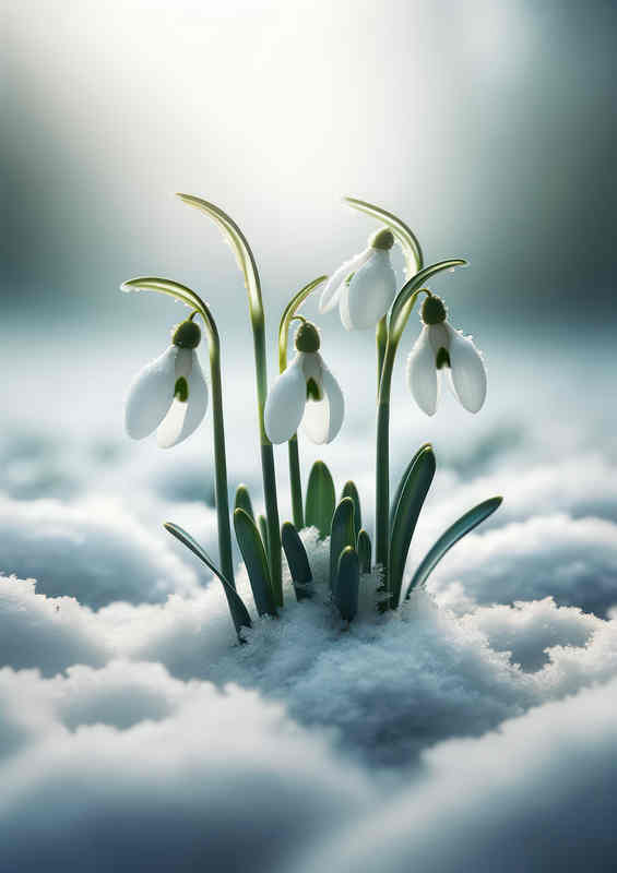 Snowdrops Winter Whisper Metal Poster