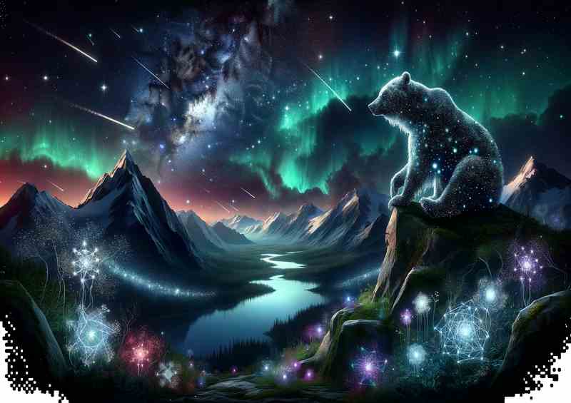 Mystical Star Bear Metal Poster