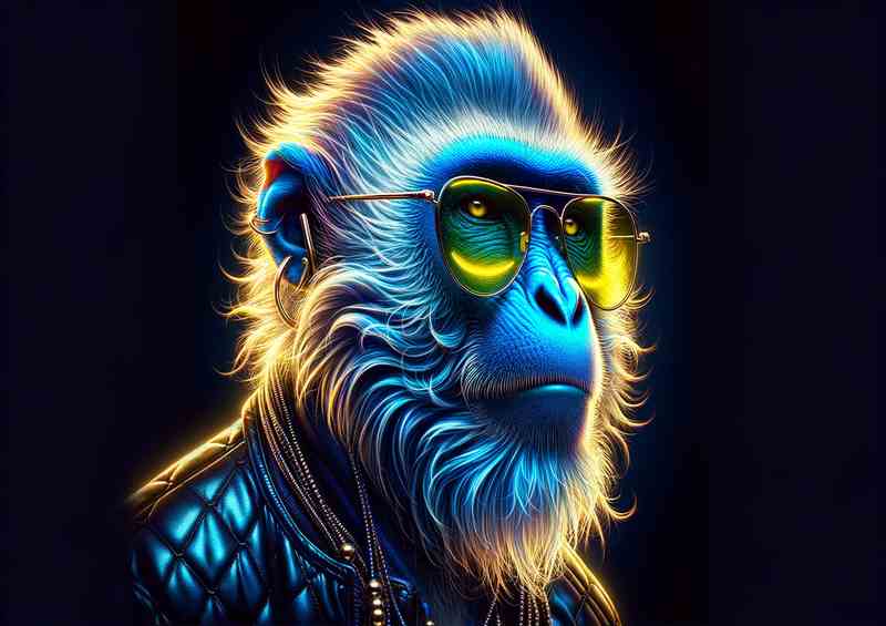 Trendsetting Ape Electric Blue Monkey Artwork