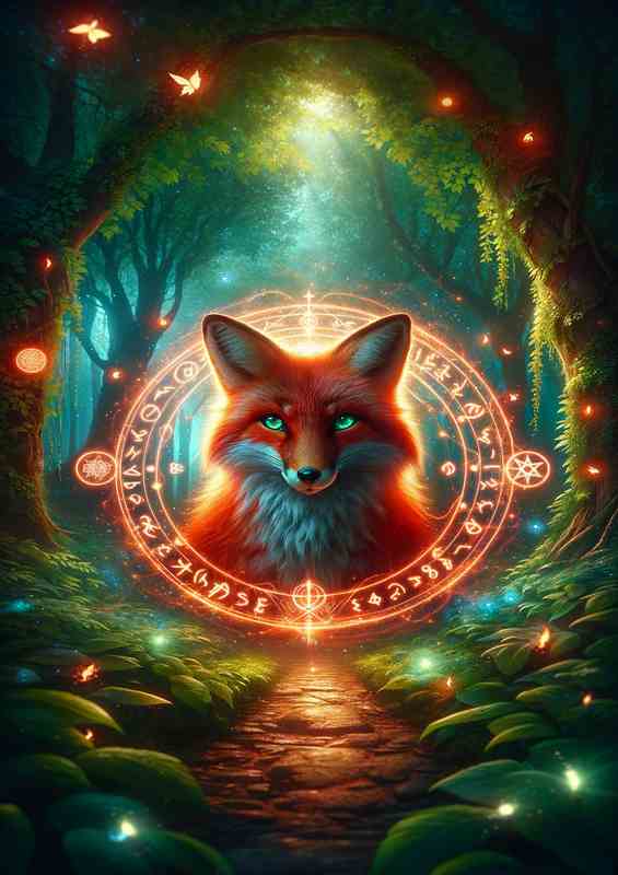 Arcane Fox Enchantment Metal Poster