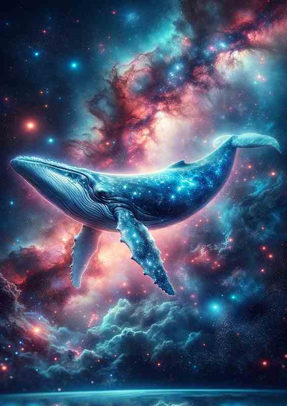 Cosmic Serenity Nebula Whale in Space