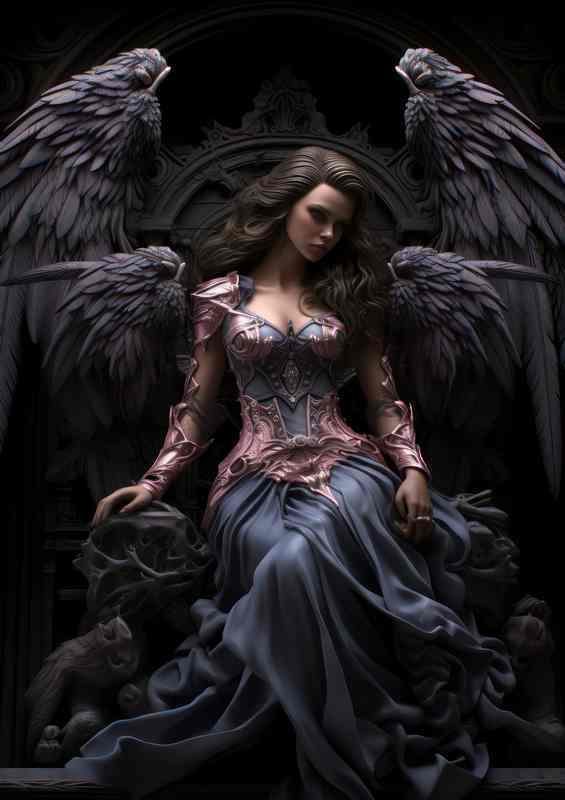 The dark angel with black wings