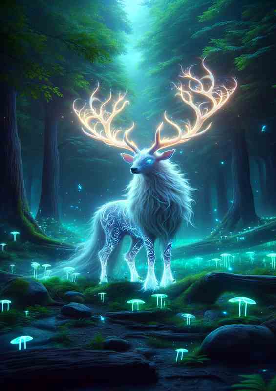 Glowing Grove Antler Metal Poster