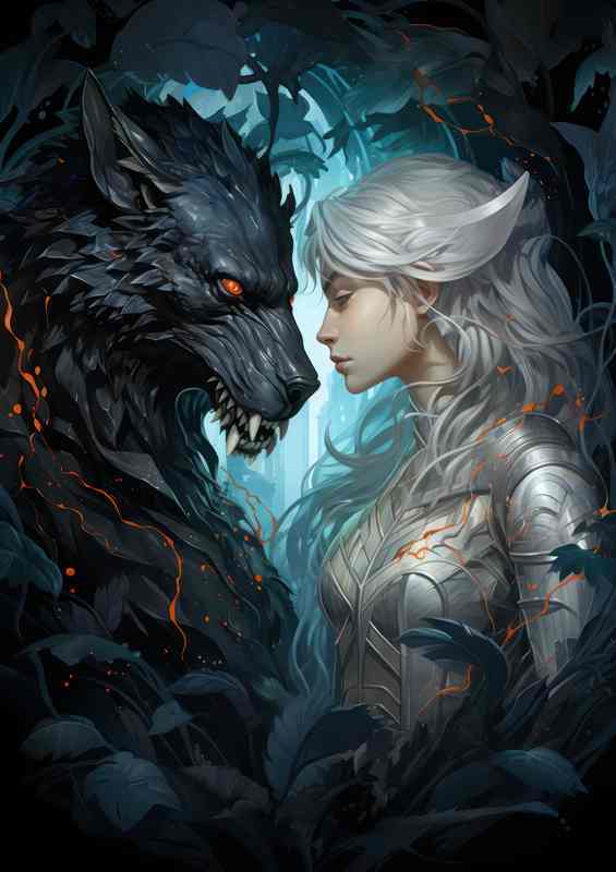 Two wolfs are in love with each other