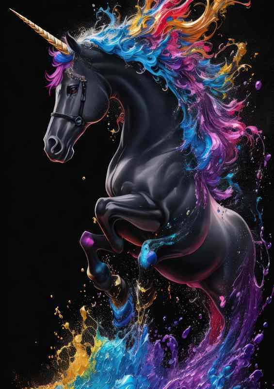Unicorn magical colours with a hint of splash art