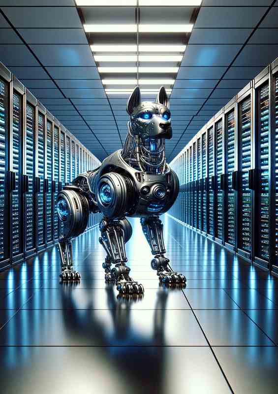 Mechanical Canine Guardian robotic dog standing guard